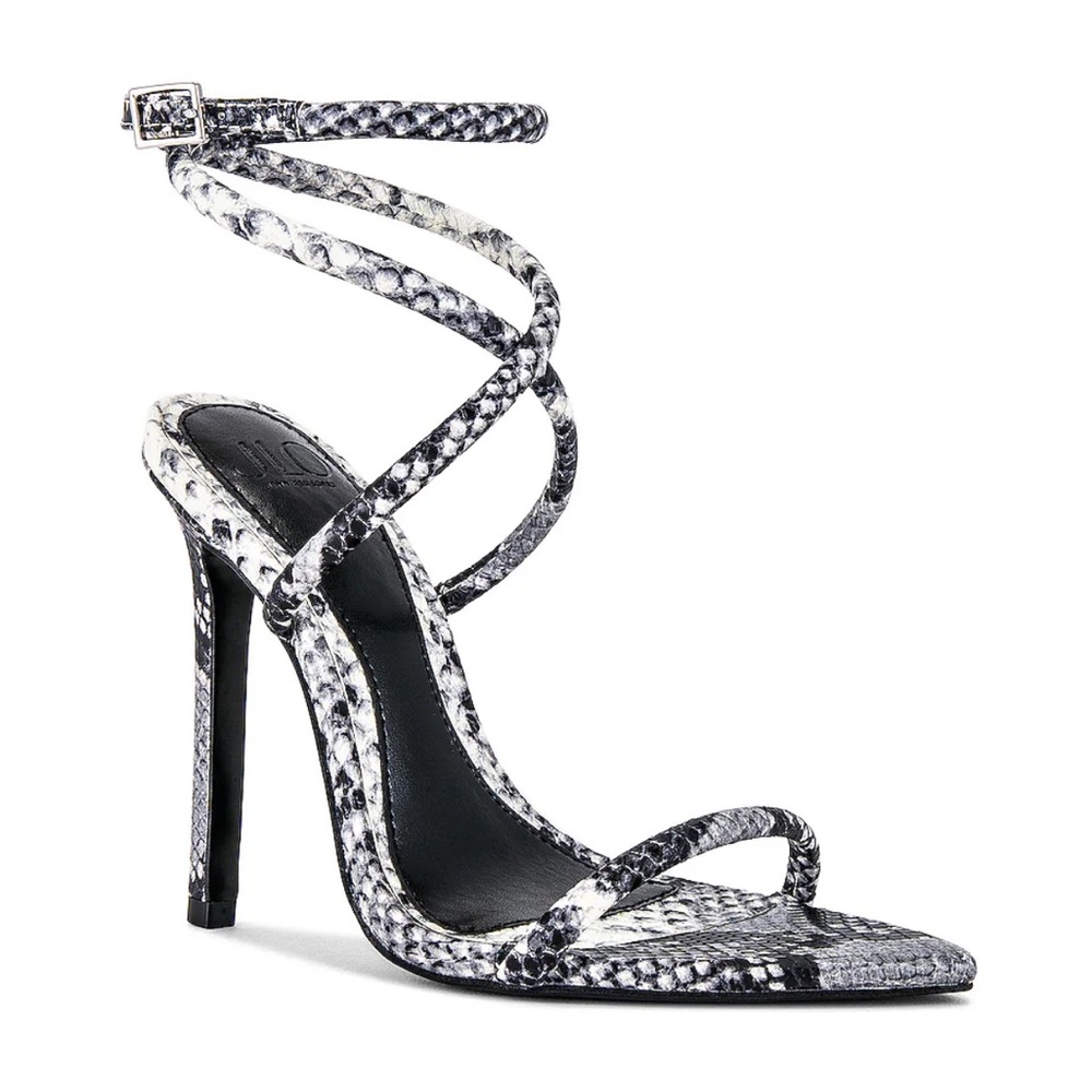 Never worn ! Snakeskin stiletto sandals. Comes with box and dust bag
